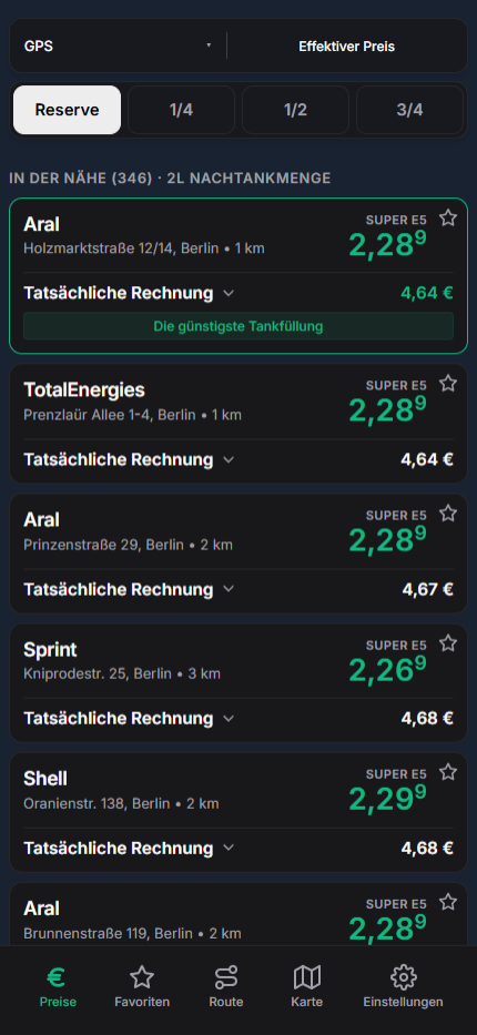 Tank-Pilot App Screenshot